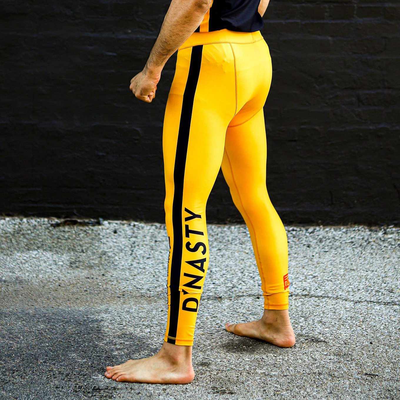 Legendary Spirit Elite Grappling Spats (Yellow)-Grappling Spats / Tights - Dynasty Clothing MMA