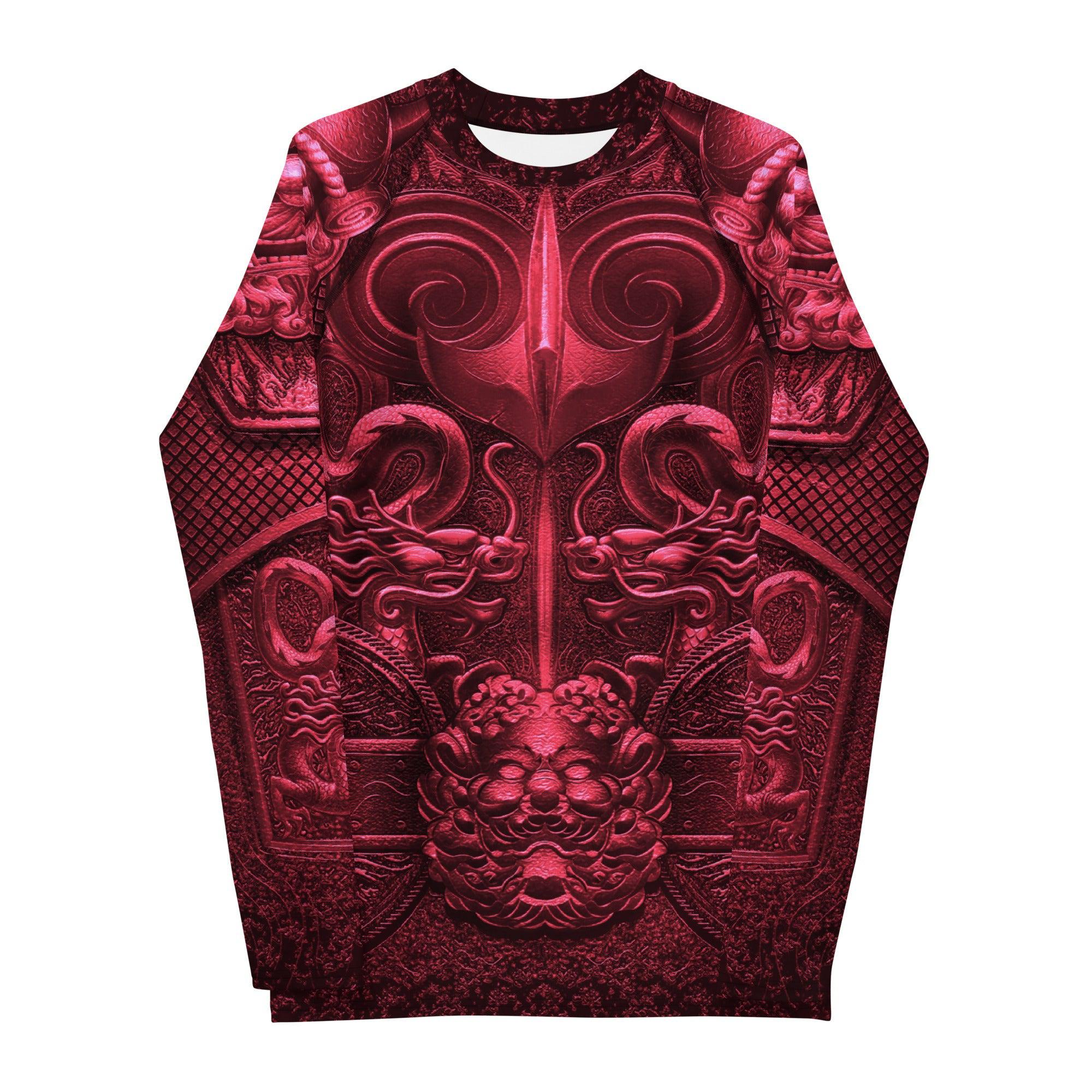 Lord Godless Rash Guard (Crimson)-Rash Guards - Dynasty Clothing MMA