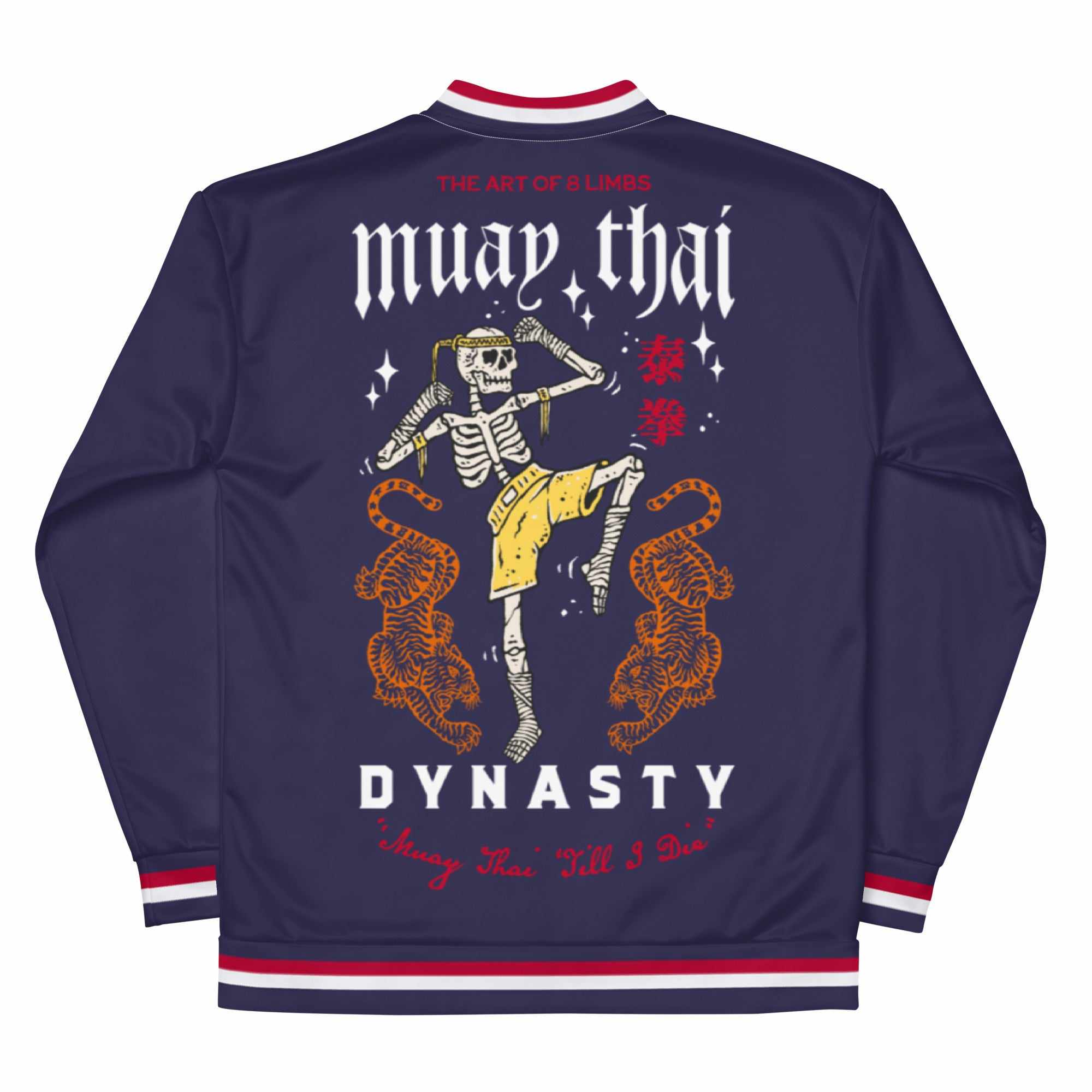 Muay Thai "Till I Die" Bomber Jacket (Navy)-Bomber Jacket - Dynasty Clothing MMA