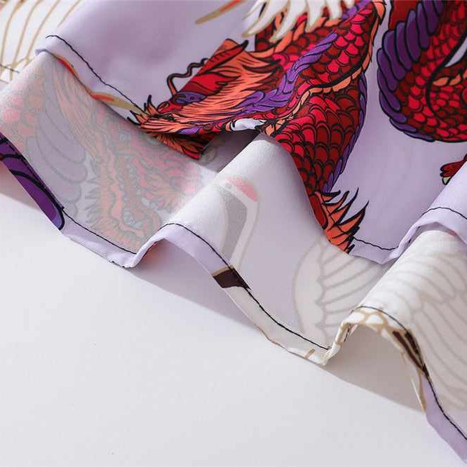 Neo Brawler Firecracker Dragons and Cranes Hawaiian Beach Shirt-Neo Dynasty - Dynasty Clothing MMA