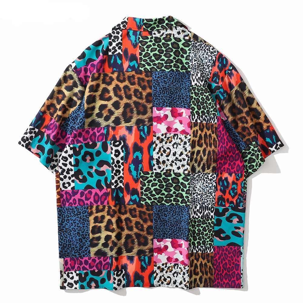 Neo Brawler Leopard Patchwork Hawaiian Beach Shirt-Neo Dynasty - Dynasty Clothing MMA