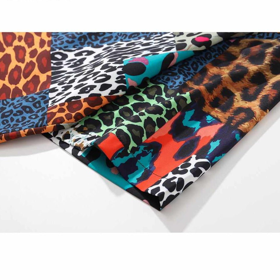 Neo Brawler Leopard Patchwork Hawaiian Beach Shirt-Neo Dynasty - Dynasty Clothing MMA