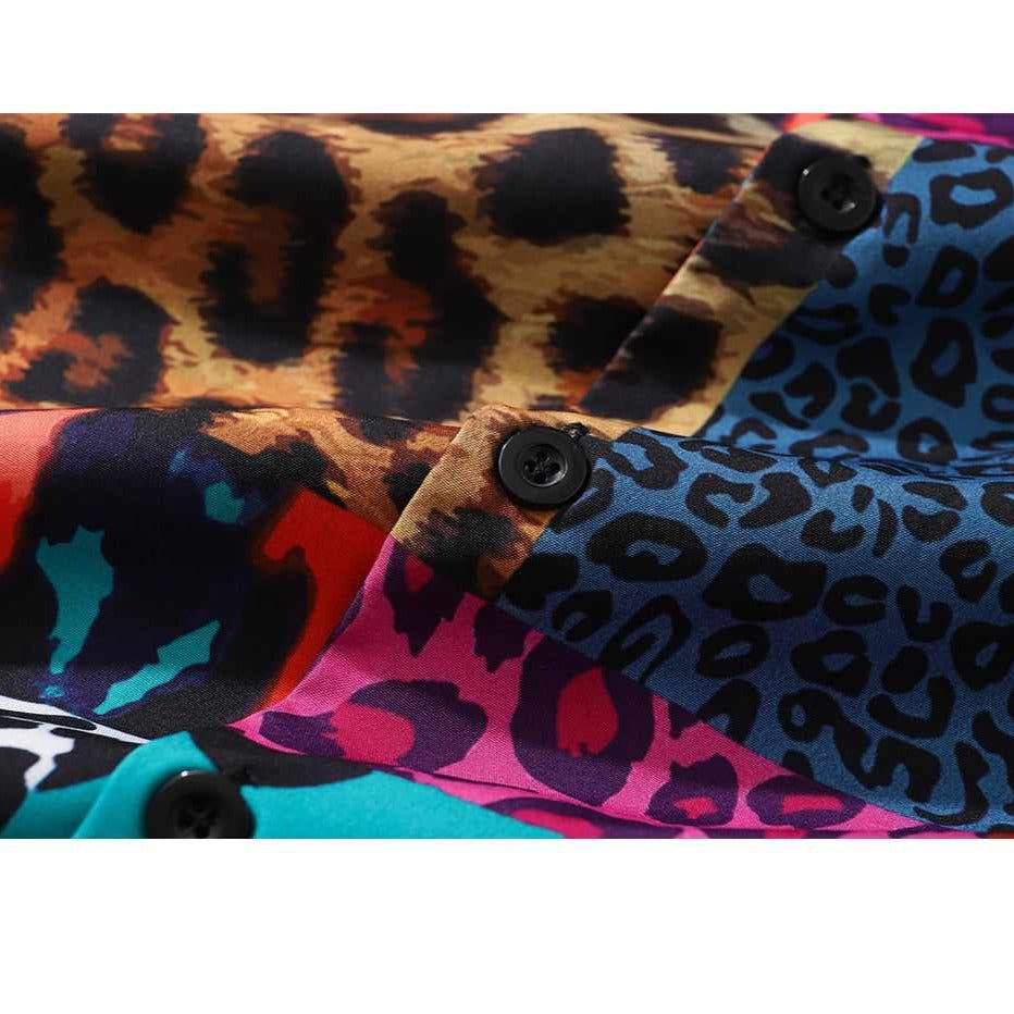 Neo Brawler Leopard Patchwork Hawaiian Beach Shirt-Neo Dynasty - Dynasty Clothing MMA