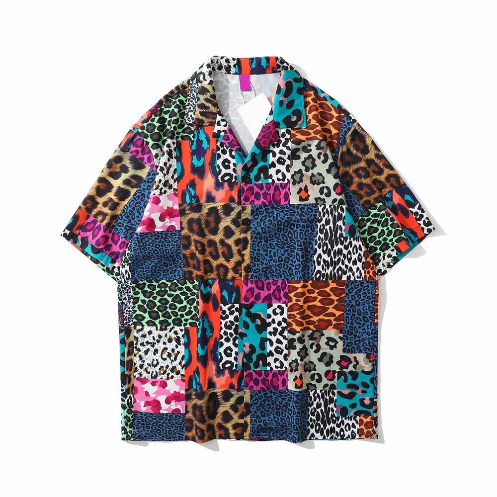 Neo Brawler Leopard Patchwork Hawaiian Beach Shirt-Neo Dynasty - Dynasty Clothing MMA