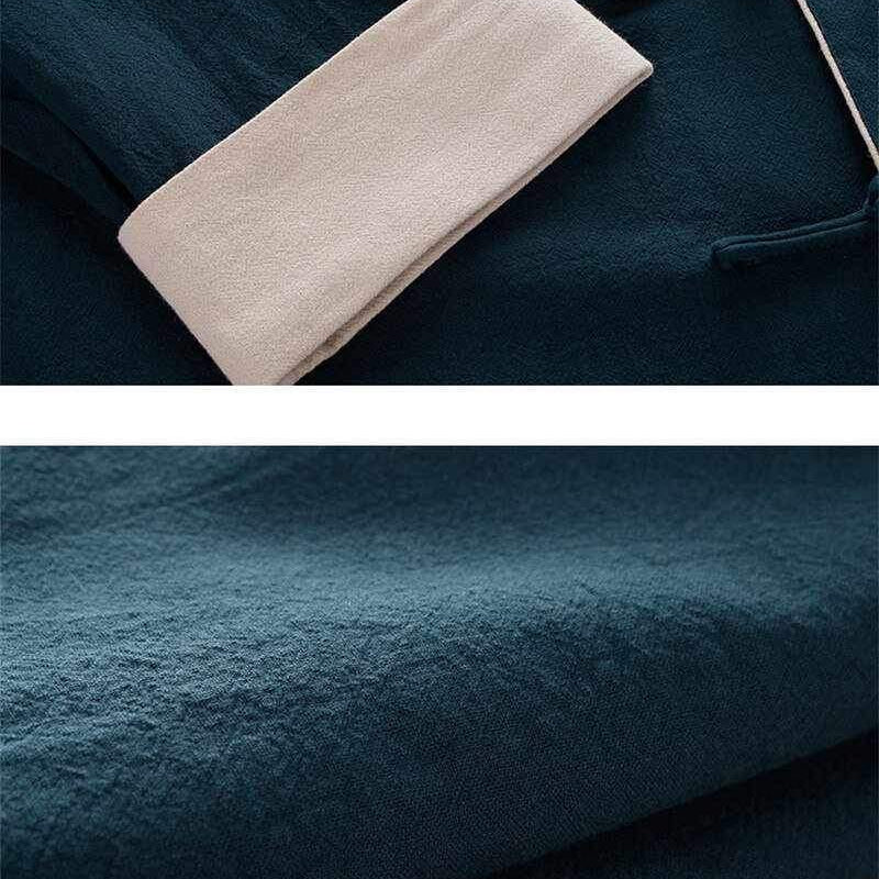 Neo Classic Contrast Mandarin Kung Fu Button Jacket-Neo Dynasty - Dynasty Clothing MMA