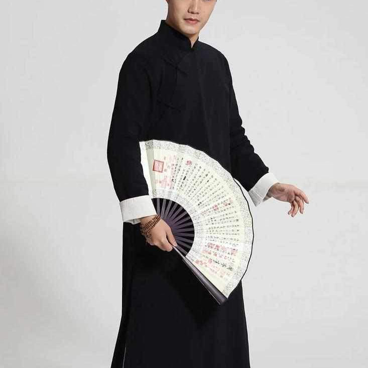 Neo Classic Ip Man Cheongsam Kung Fu Robe (Black)-Neo Dynasty - Dynasty Clothing MMA