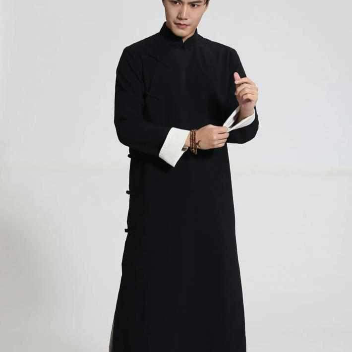 Neo Classic Ip Man Cheongsam Kung Fu Robe (Black)-Neo Dynasty - Dynasty Clothing MMA