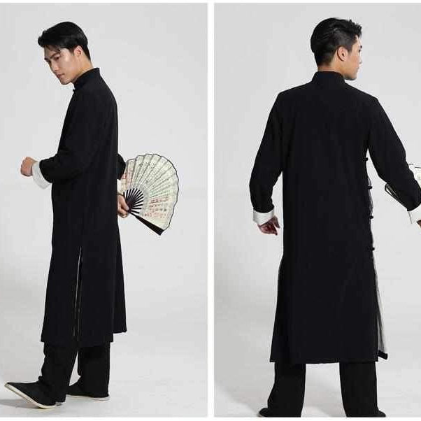 Neo Classic Ip Man Cheongsam Kung Fu Robe (Black)-Neo Dynasty - Dynasty Clothing MMA