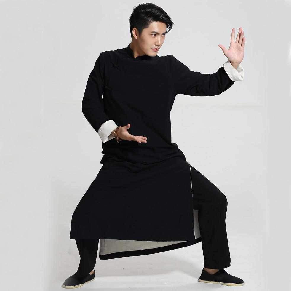 Neo Classic Ip Man Cheongsam Kung Fu Robe (Black)-Neo Dynasty - Dynasty Clothing MMA