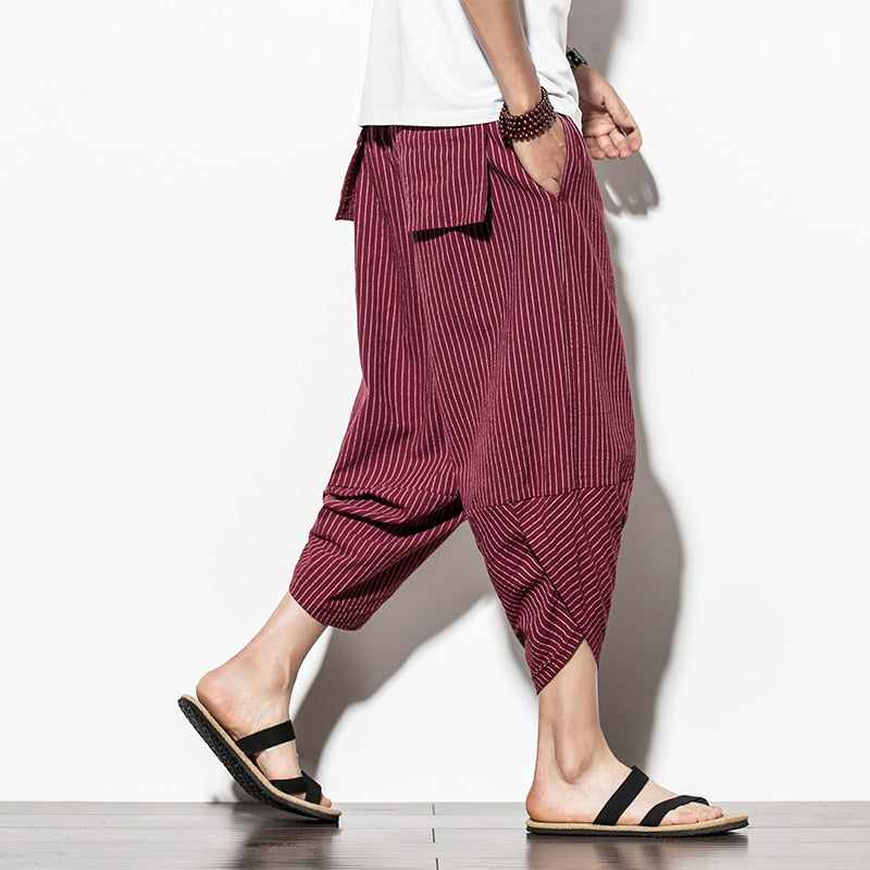 Neo Zen Pinstripe Harem Pants-Neo Dynasty - Dynasty Clothing MMA