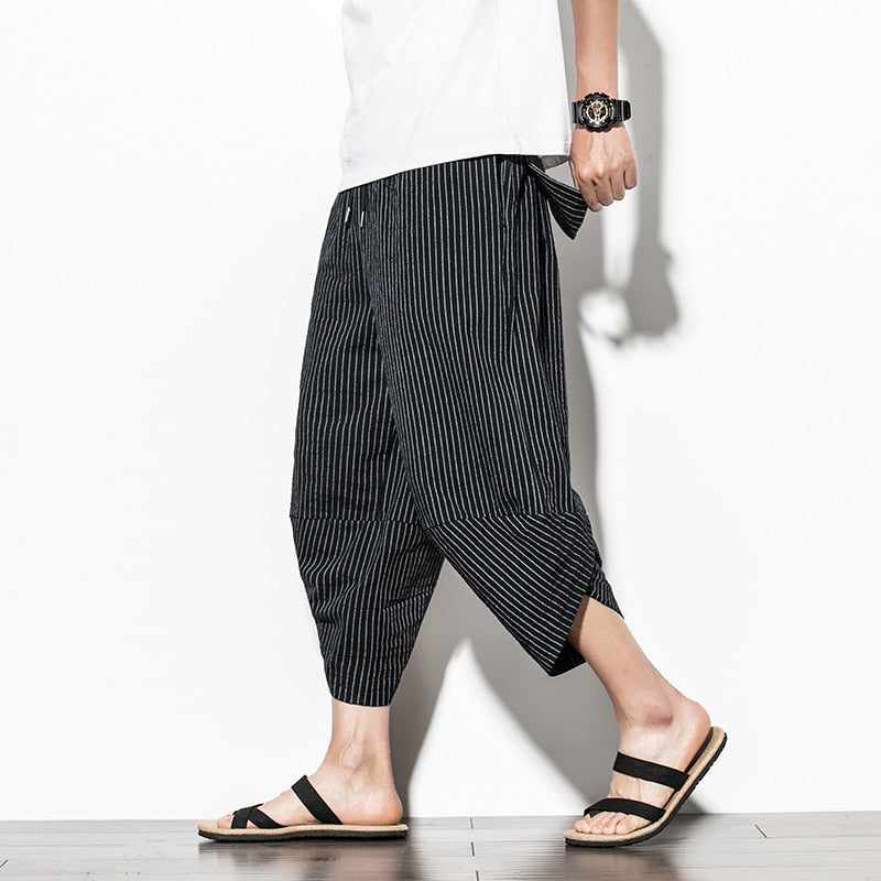 Neo Zen Pinstripe Harem Pants-Neo Dynasty - Dynasty Clothing MMA