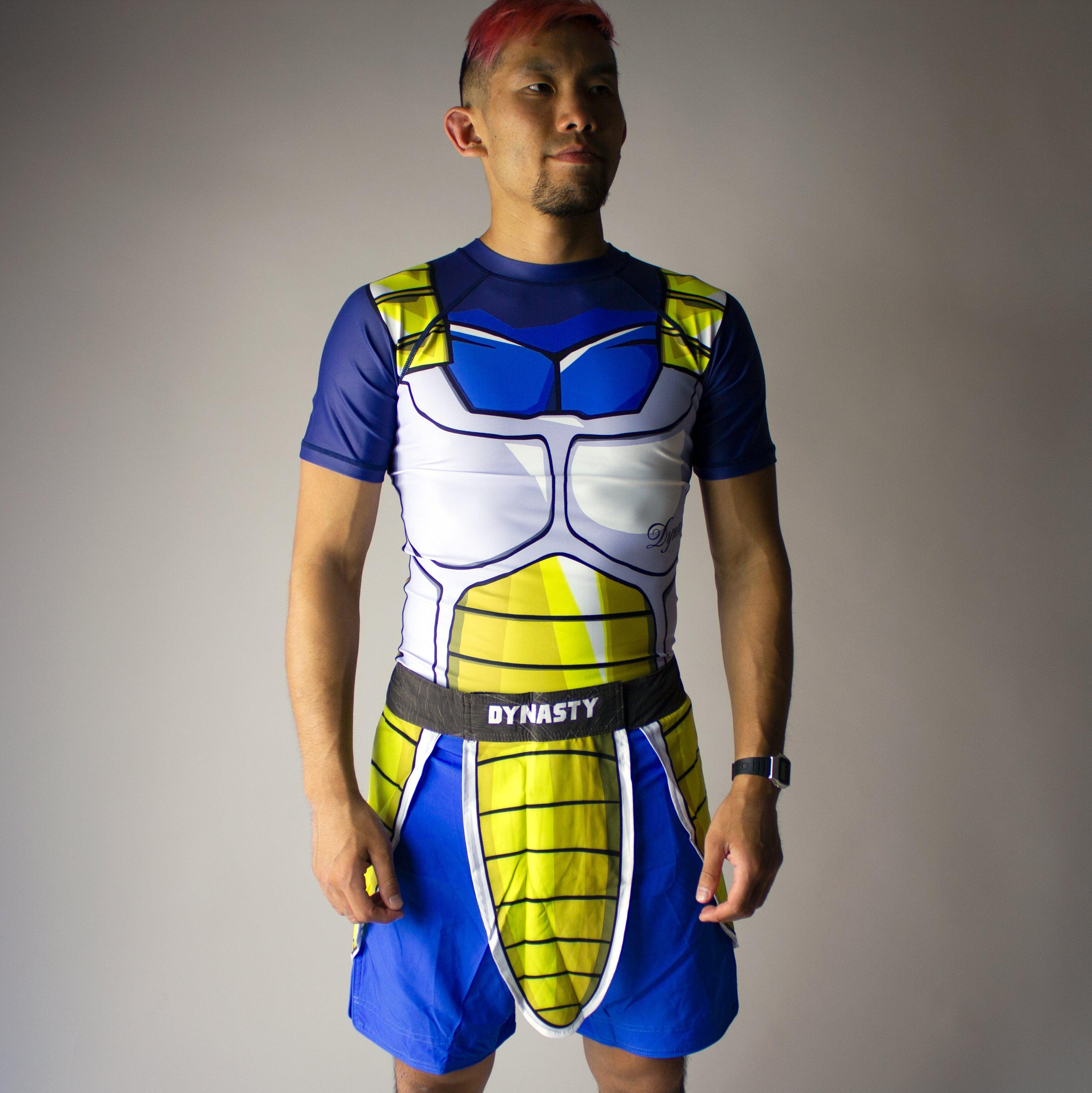 Over 9000 V3 Super Saiyan Armor Rash Guard-Rash Guards - Dynasty Clothing MMA