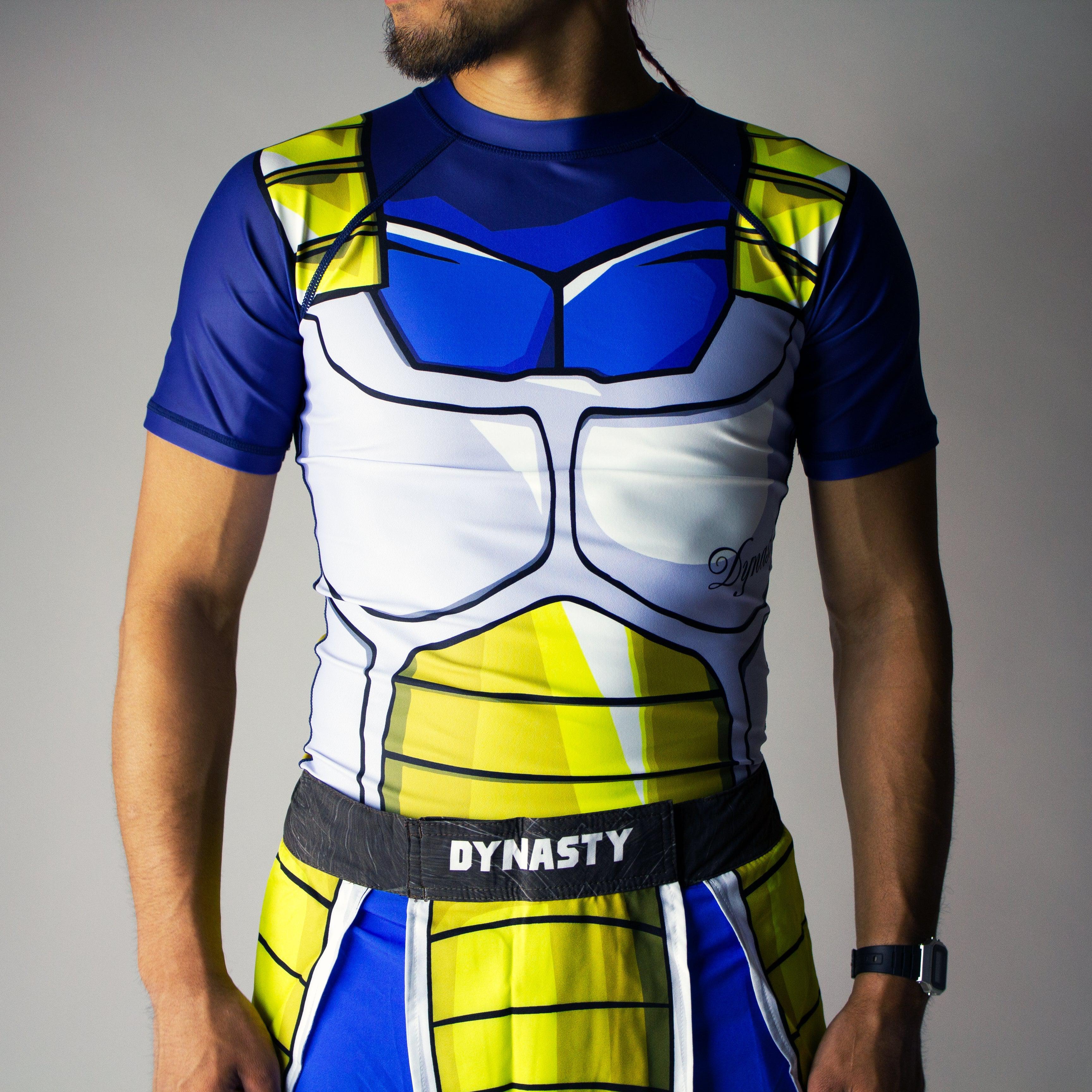 Over 9000 V3 Super Saiyan Armor Rash Guard-Rash Guards - Dynasty Clothing MMA