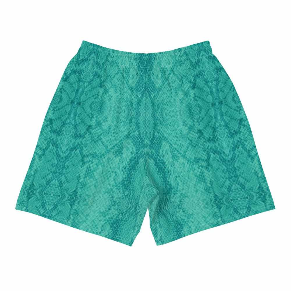 Snake Skin Active Training Workout Shorts (Teal)-Training Shorts - Dynasty Clothing MMA