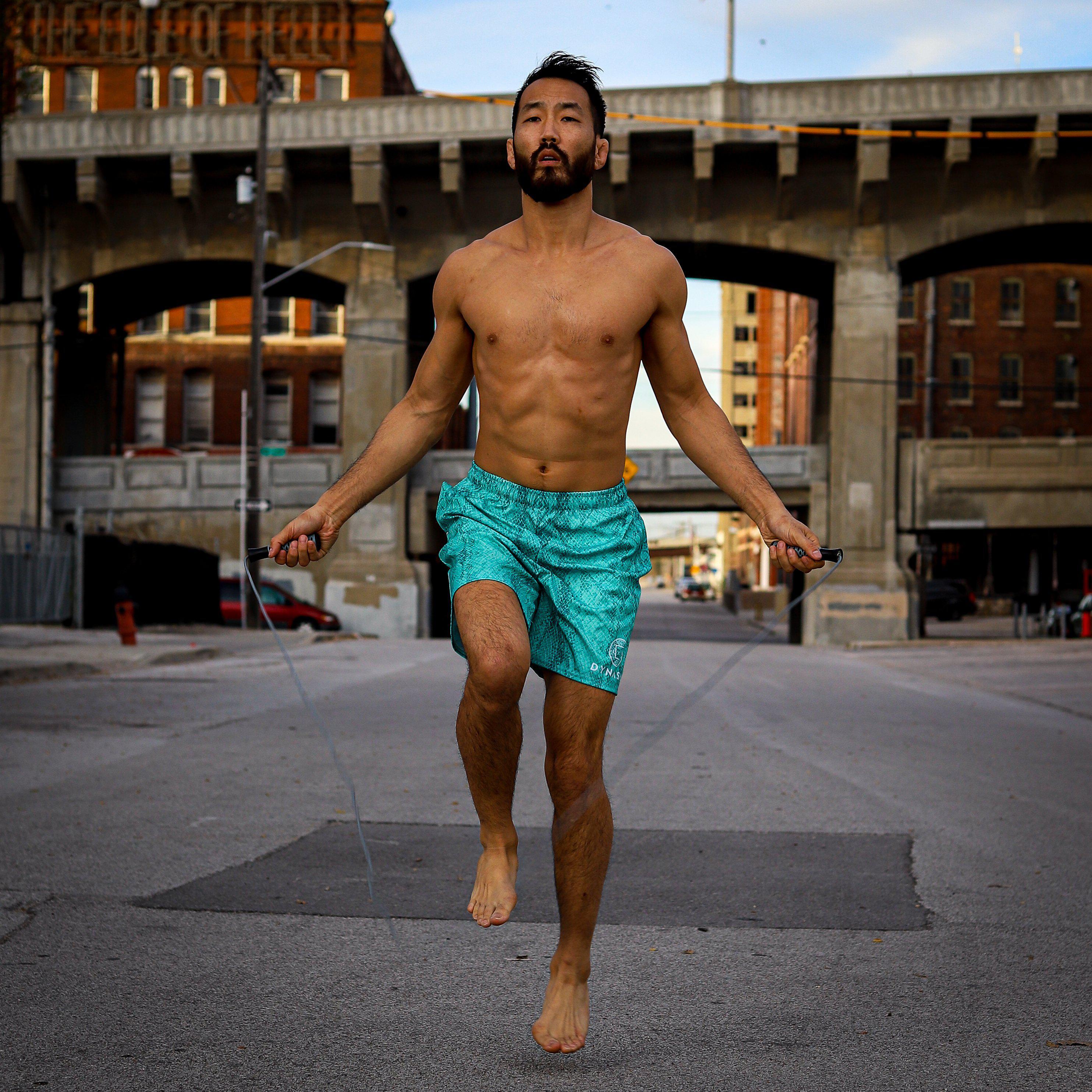 Snake Skin Active Training Workout Shorts (Teal)-Training Shorts - Dynasty Clothing MMA