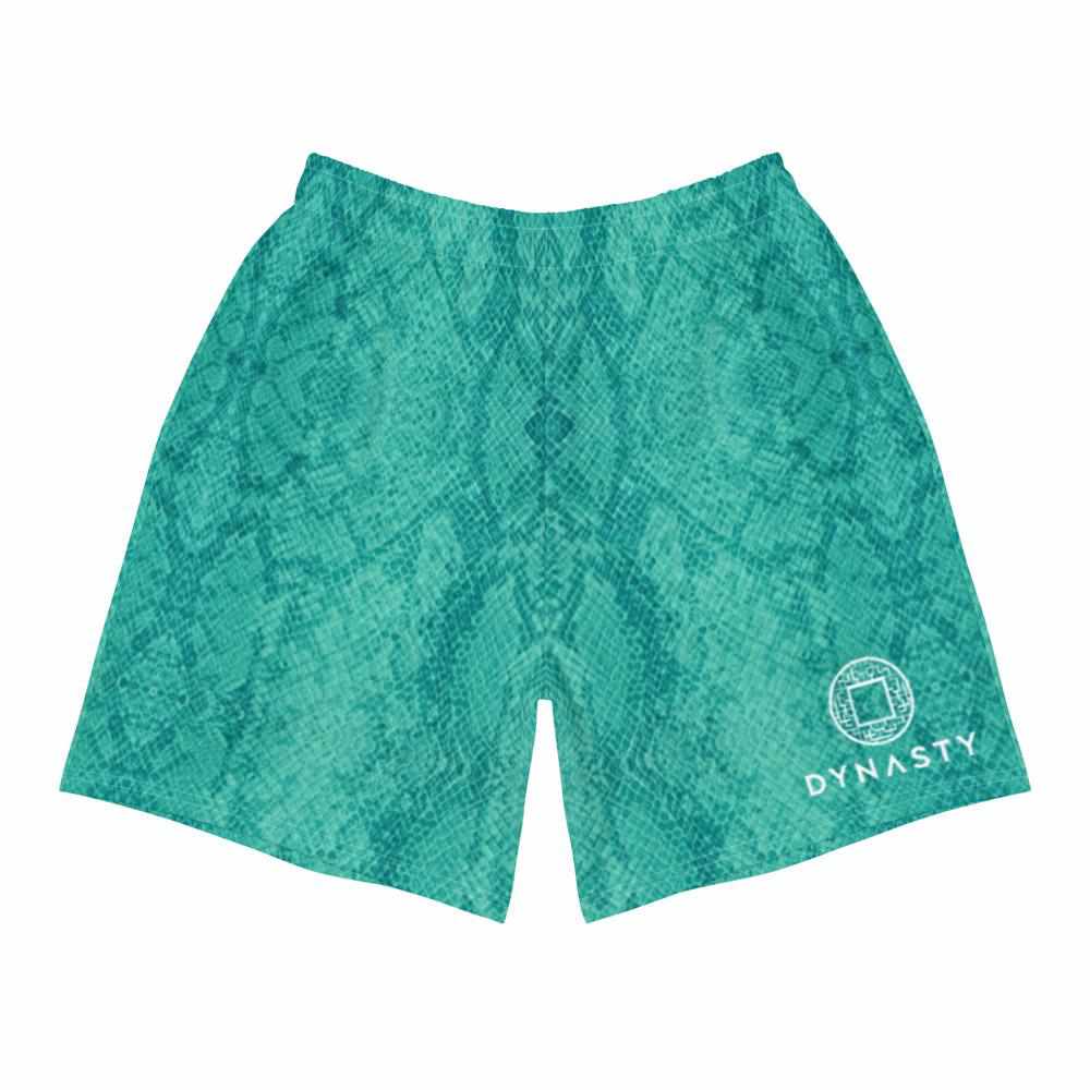Snake Skin Active Training Workout Shorts (Teal)-Training Shorts - Dynasty Clothing MMA