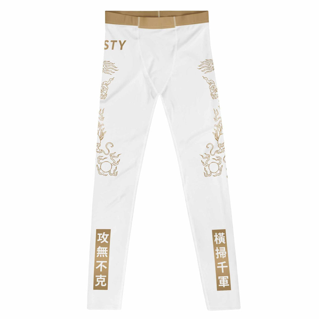 Triad Enforcer Grappling Spats (White)-Grappling Spats / Tights - Dynasty Clothing MMA