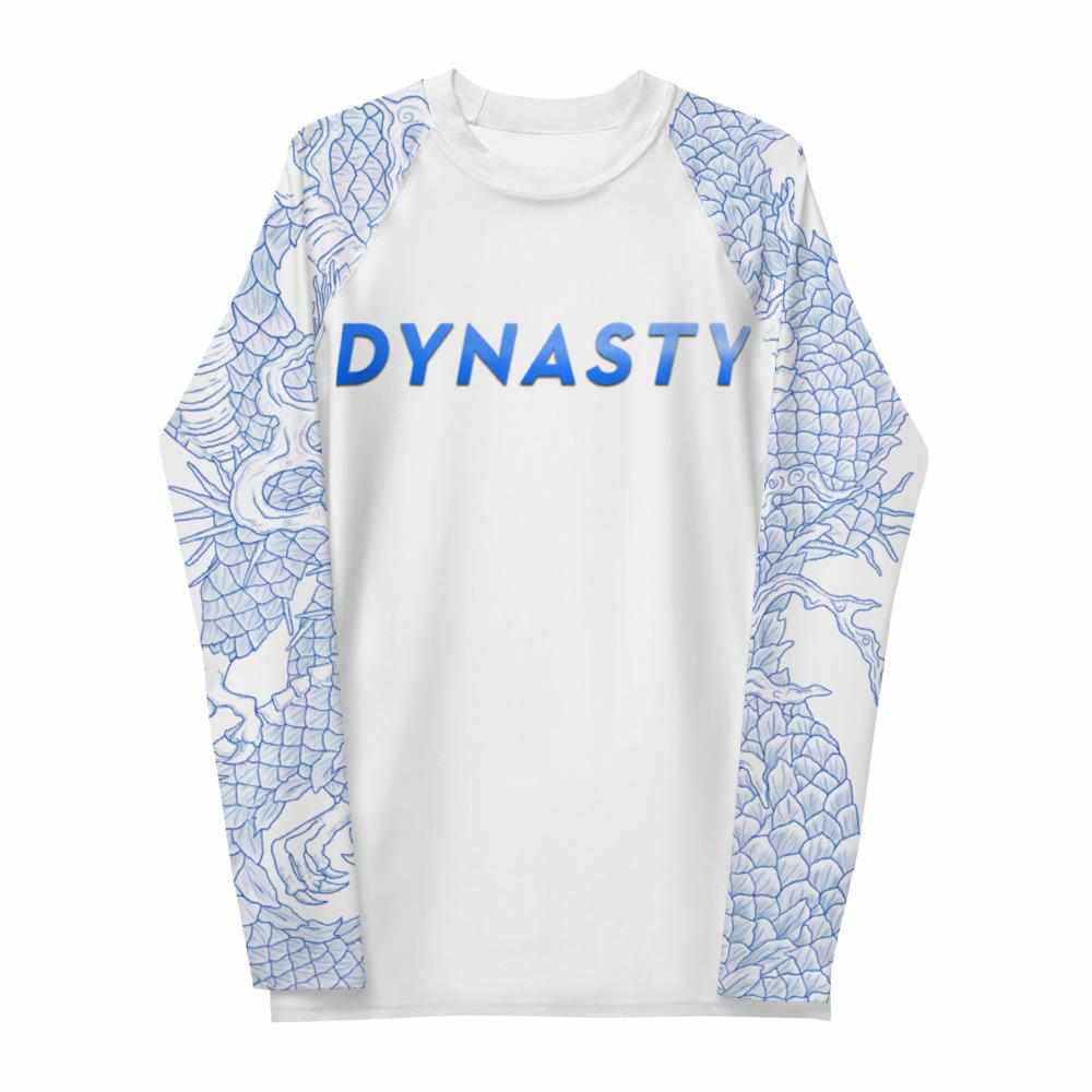 Twin Dragons Rash Guard (Blue)-Rash Guards - Dynasty Clothing MMA