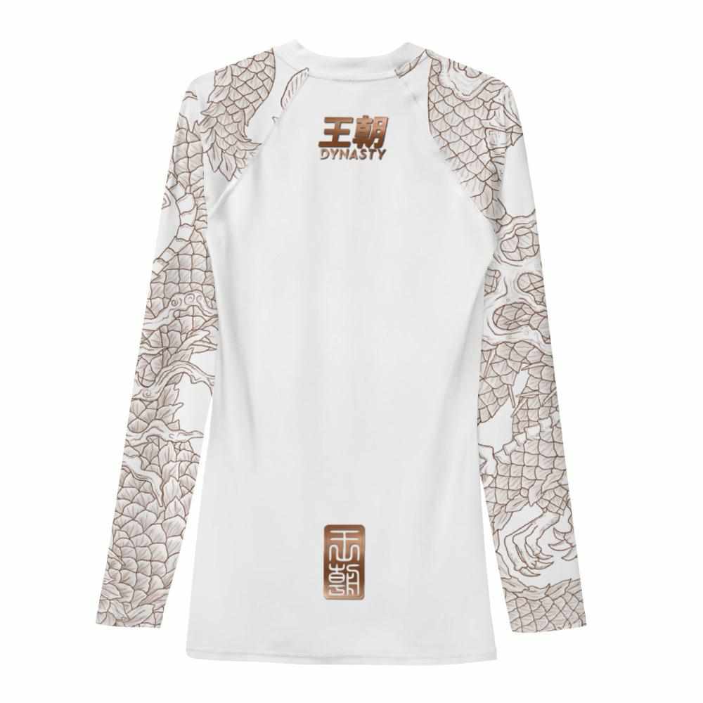 Twin Dragons Rash Guard (Brown)-Rash Guards - Dynasty Clothing MMA