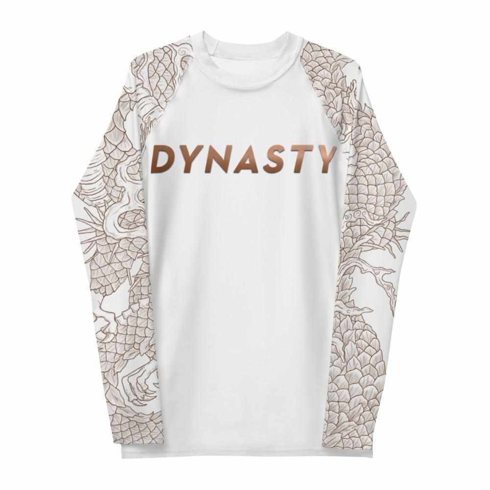 Twin Dragons Rash Guard (Brown)-Rash Guards - Dynasty Clothing MMA