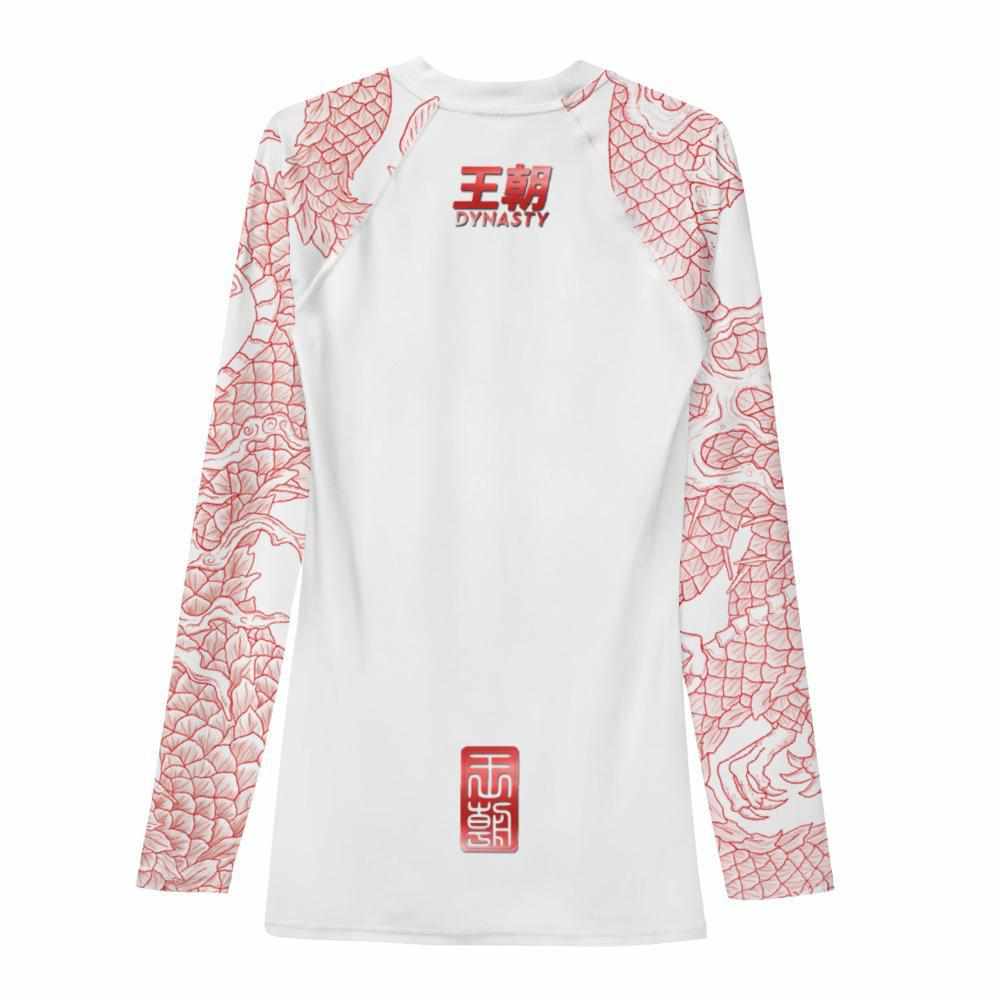 Twin Dragons Rash Guard (Red)-Rash Guards - Dynasty Clothing MMA