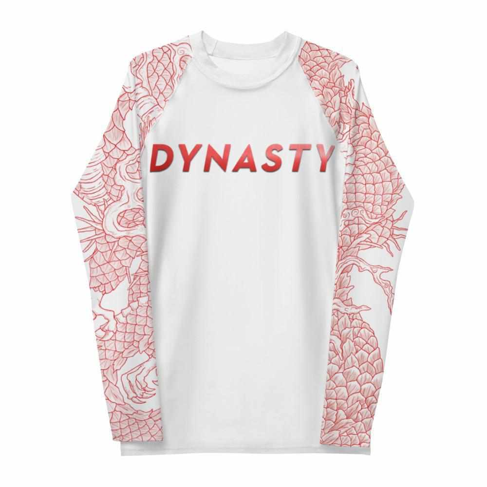 Twin Dragons Rash Guard (Red)-Rash Guards - Dynasty Clothing MMA