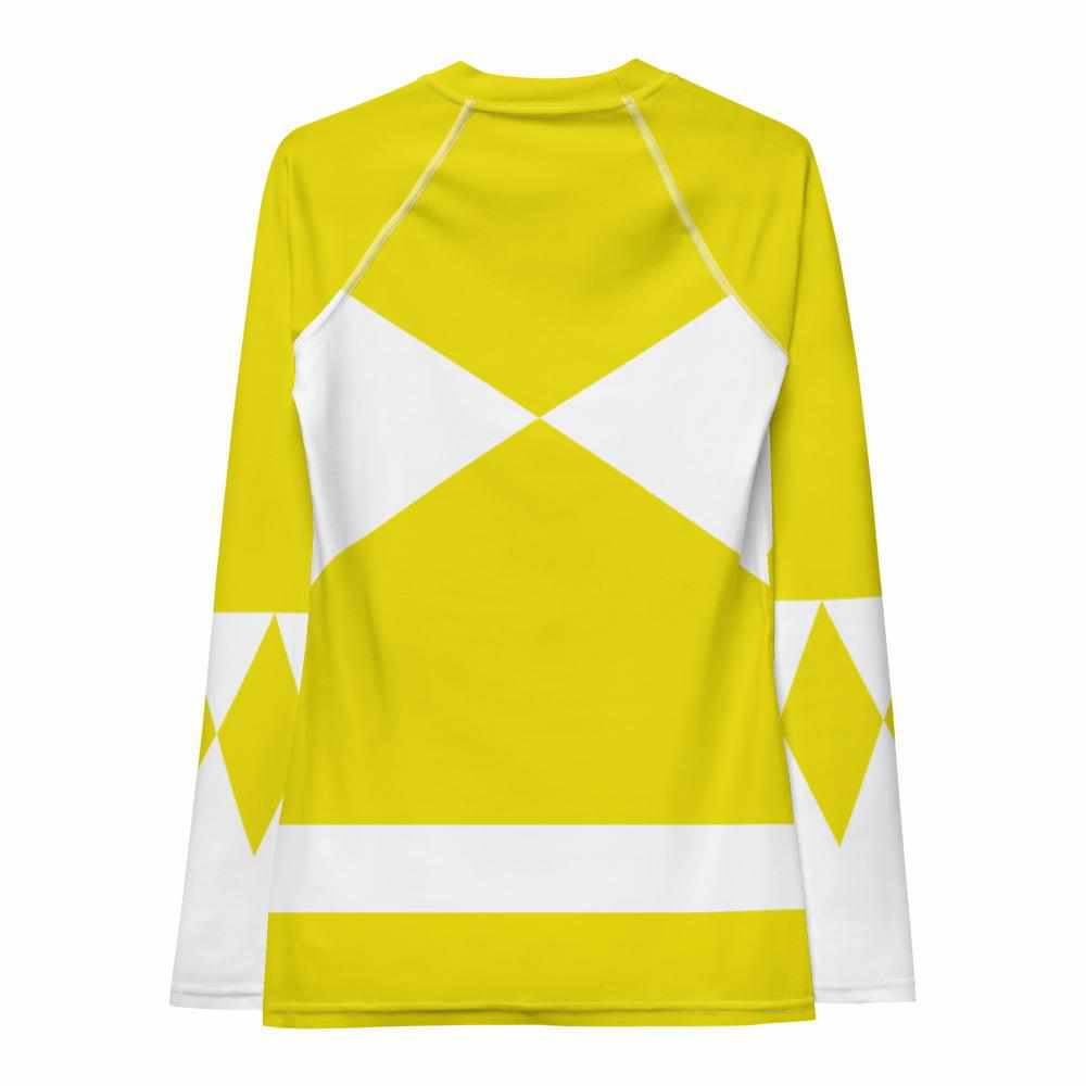 Yellow Ranger Women's Rash Guard-Rash Guards - Dynasty Clothing MMA