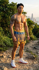 Bushido Samurai Armor Fight Shorts (Gold)-Armor Shorts - Dynasty Clothing MMA