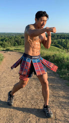 Bushido Samurai Armor Fight Shorts (Red)-Armor Shorts - Dynasty Clothing MMA