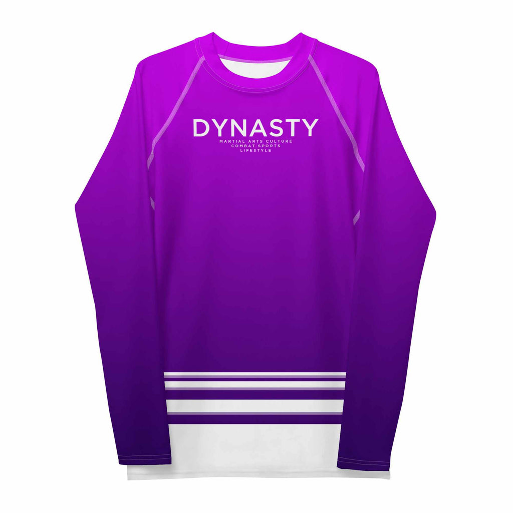 Dynasty Combat Sports IBJJF Competition Rash Guard (Purple)-Rash Guards - Dynasty Clothing MMA
