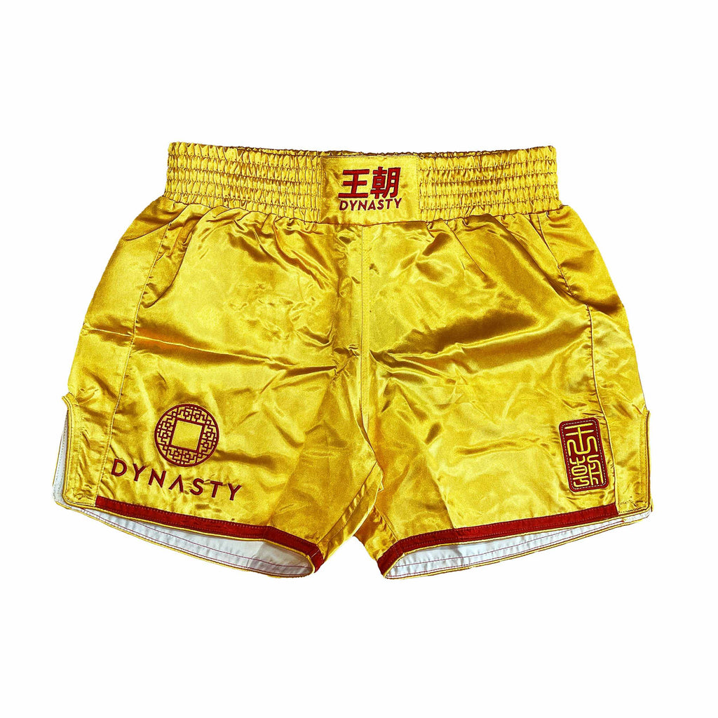 Dynasty Flagship Muay Thai / Sanda Fight Shorts (Gold)-Muay Thai / Sanda Shorts - Dynasty Clothing MMA