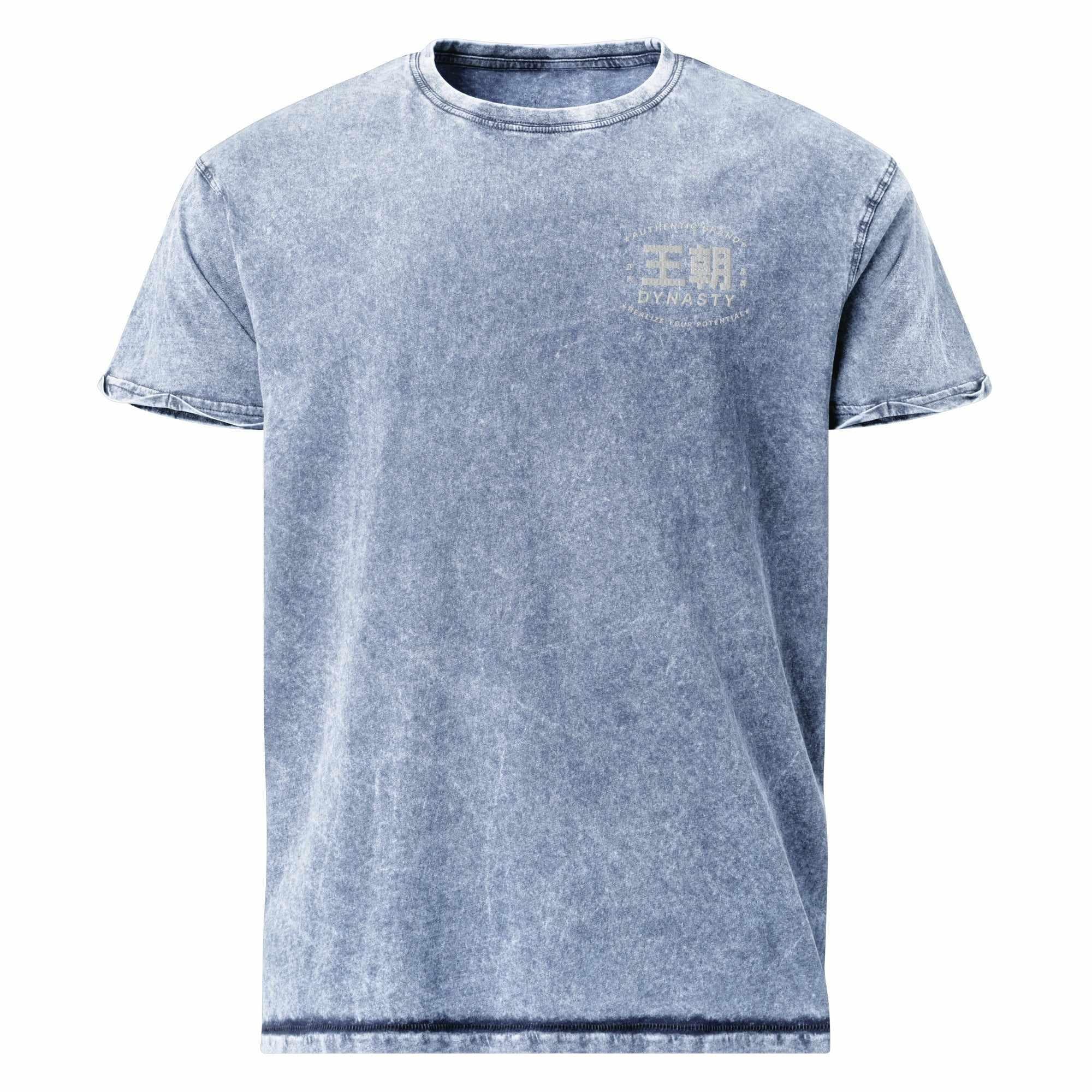 Dynasty Realize Your Potential Embroidered Denim T-Shirt-T-Shirts - Dynasty Clothing MMA