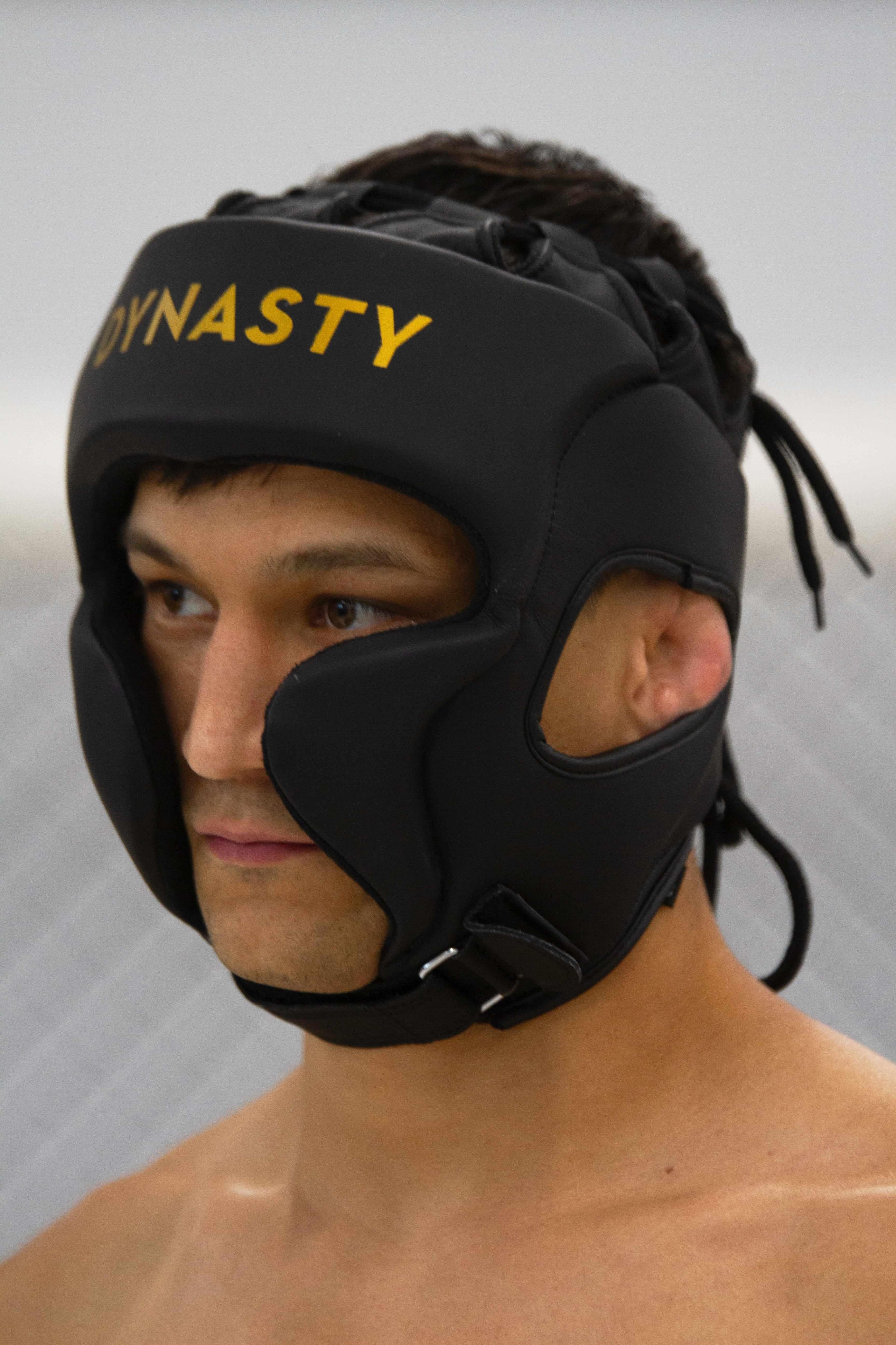 Dynasty Ultralight Pro MMA Headgear (Matte Black / Gold)-Headgear - Dynasty Clothing MMA
