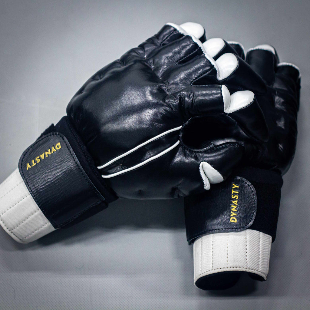 "Enter The Dragon" Old School Kung Fu Combat Gloves (Black)-MMA Gloves - Dynasty Clothing MMA