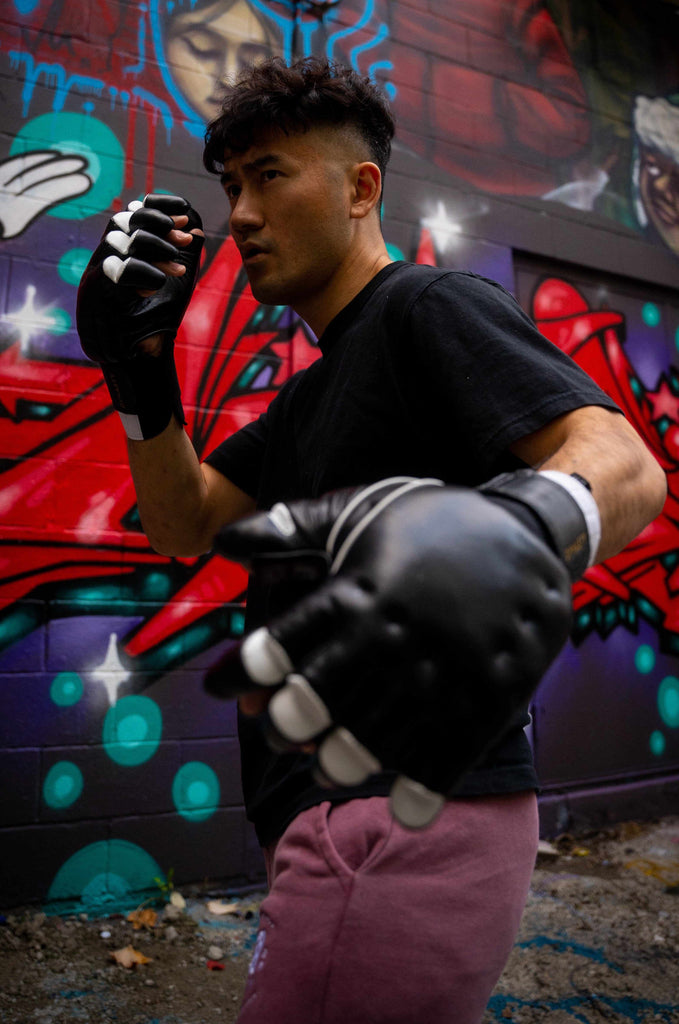 "Enter The Dragon" Old School Kung Fu Combat Gloves (Black)-MMA Gloves - Dynasty Clothing MMA