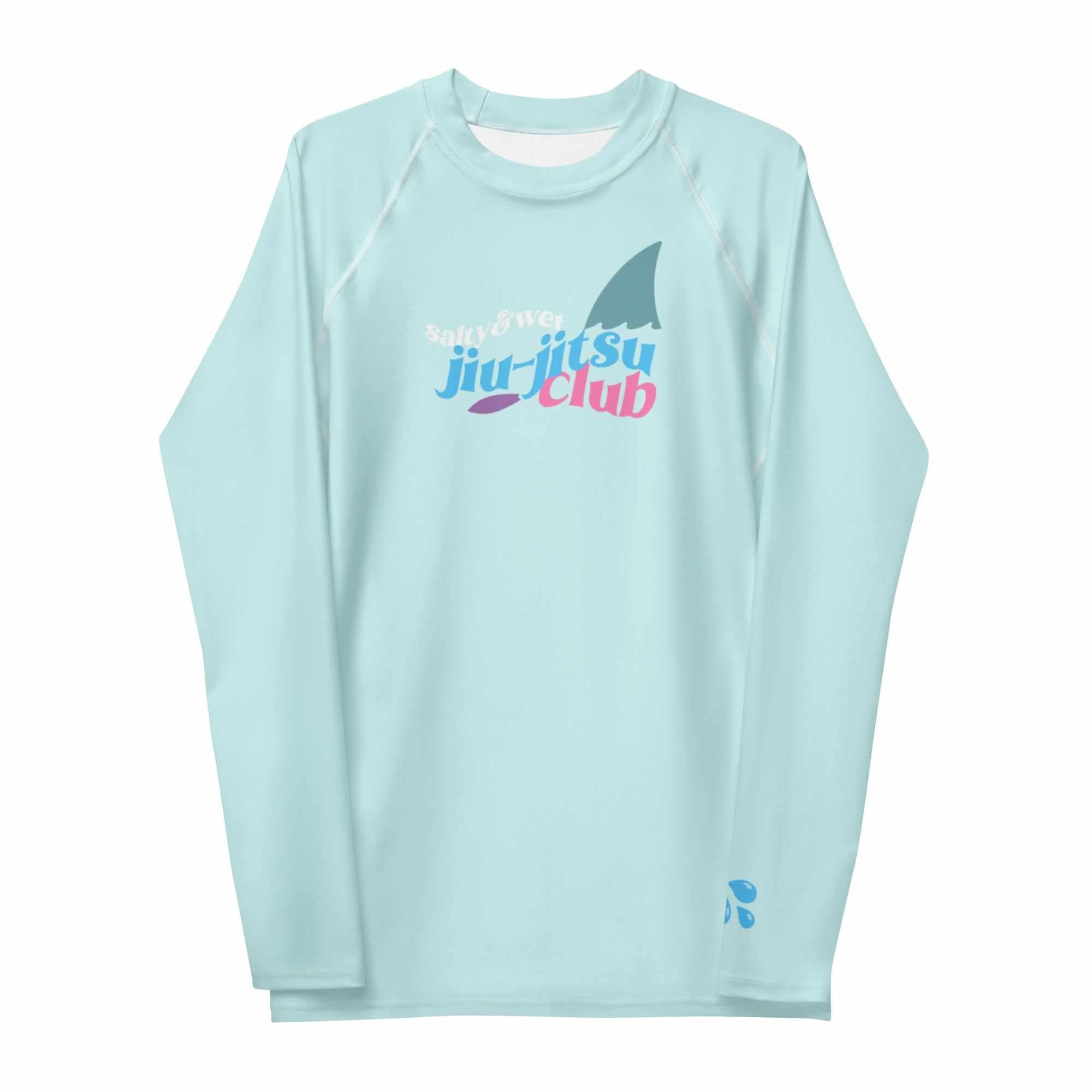 Salty Wet Jiu-Jitsu Club Rash Guard (Cyan)-Rash Guards - Dynasty Clothing MMA