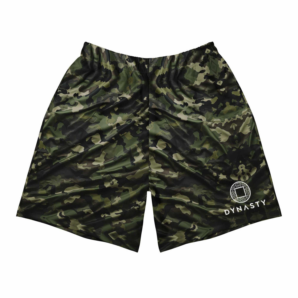 Tactical Camouflage Active Training Workout Shorts (Green Woodland)-Training Shorts - Dynasty Clothing MMA