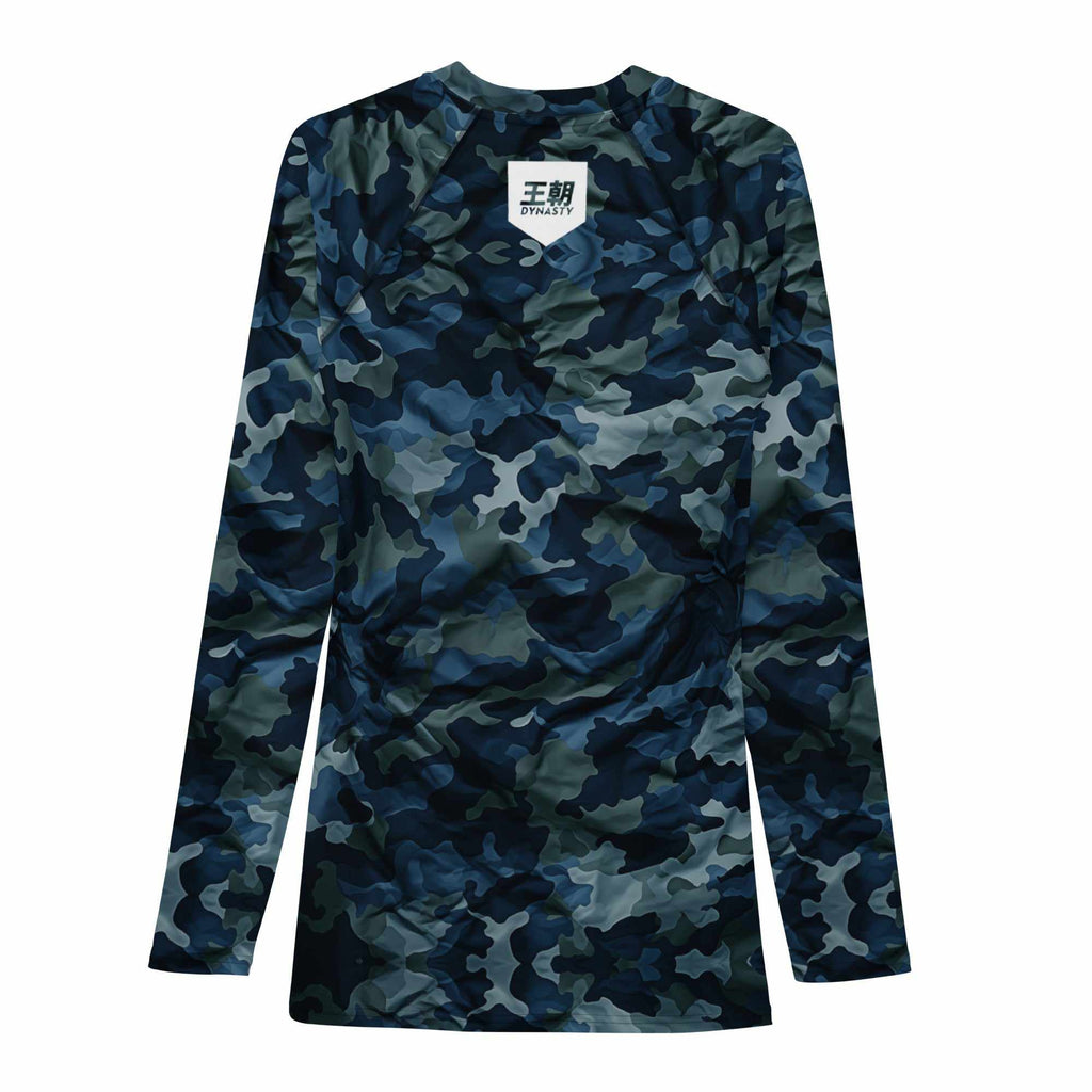 Tactical Camouflage Rash Guard (Blue Woodland)-Rash Guards - Dynasty Clothing MMA