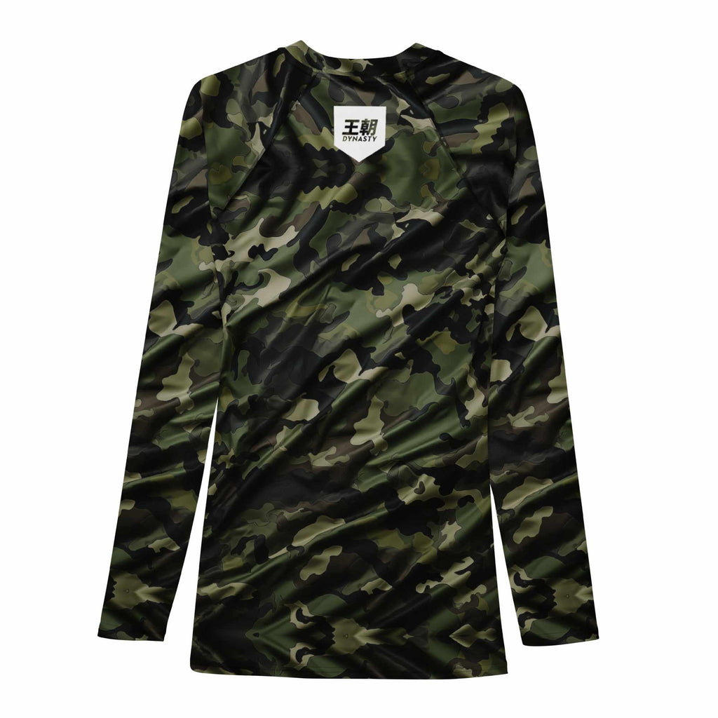 Tactical Camouflage Rash Guard (Military Green Woodland)-Rash Guards - Dynasty Clothing MMA