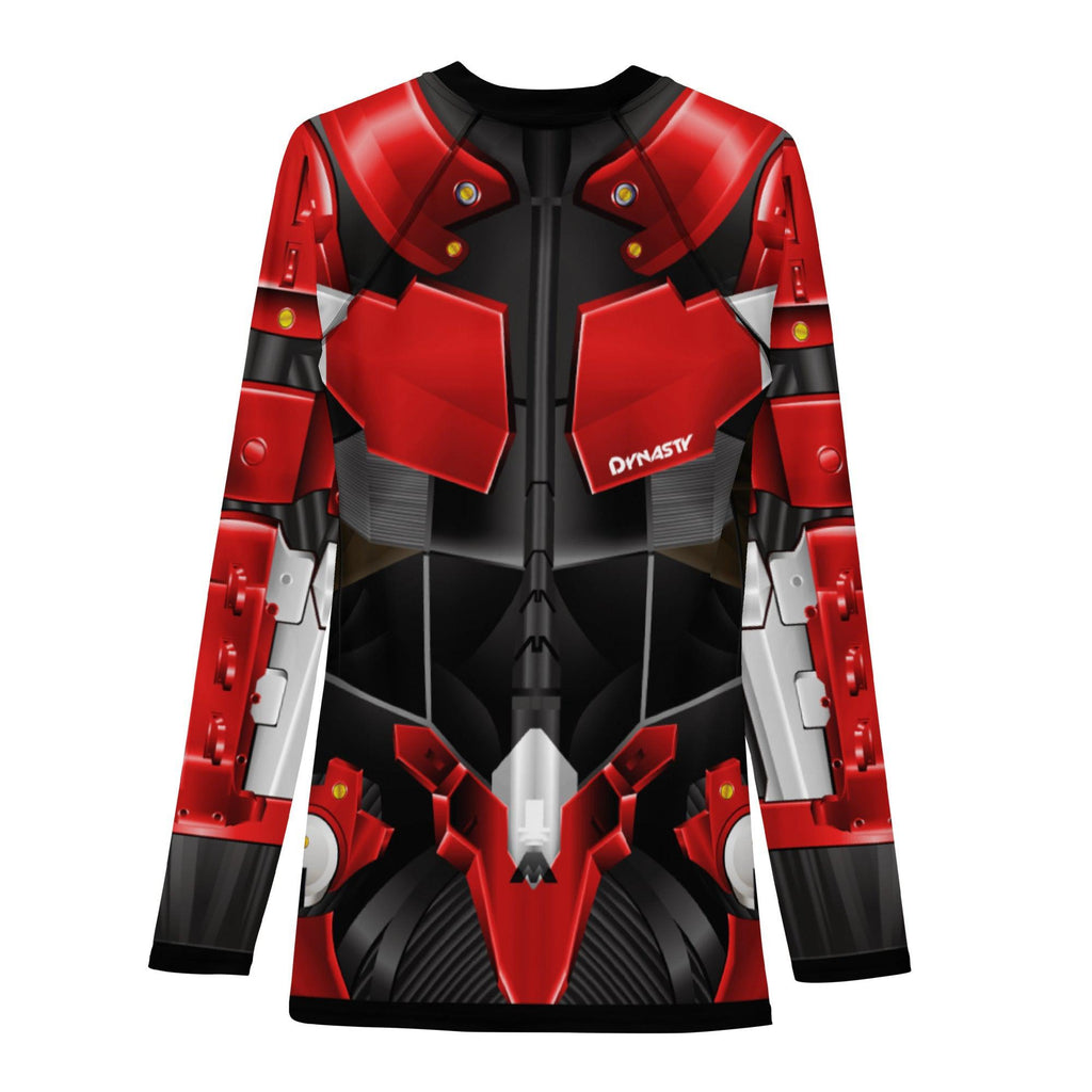 Cyborg Ninja Raiden Rash Guard (Red)-Rash Guards - Dynasty Clothing MMA