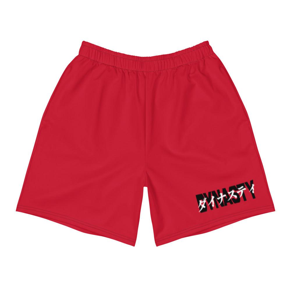 Dynasty Cyberpunk Katakana Active Training Workout Shorts (Red)-Training Shorts - Dynasty Clothing MMA