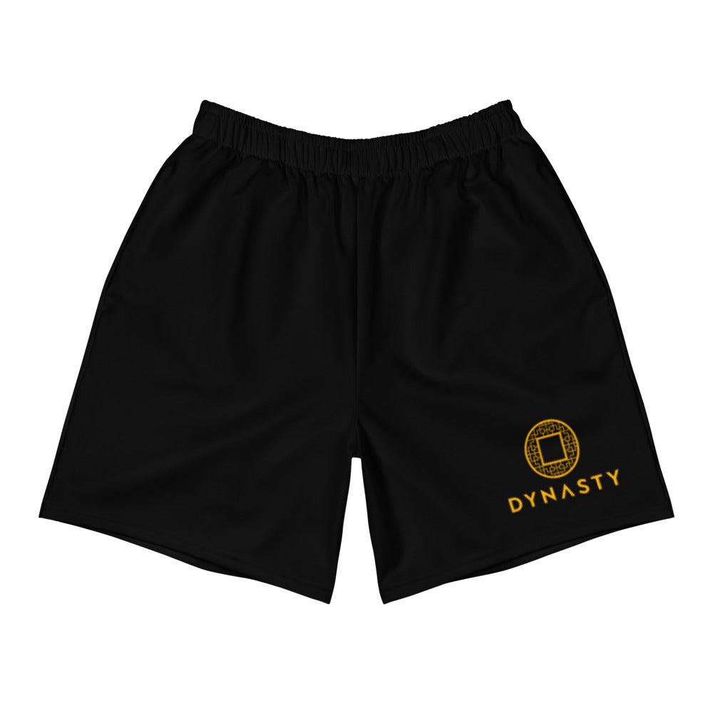 Dynasty Emblem Active Training Workout Shorts (Black / Yellow)-Training Shorts - Dynasty Clothing MMA