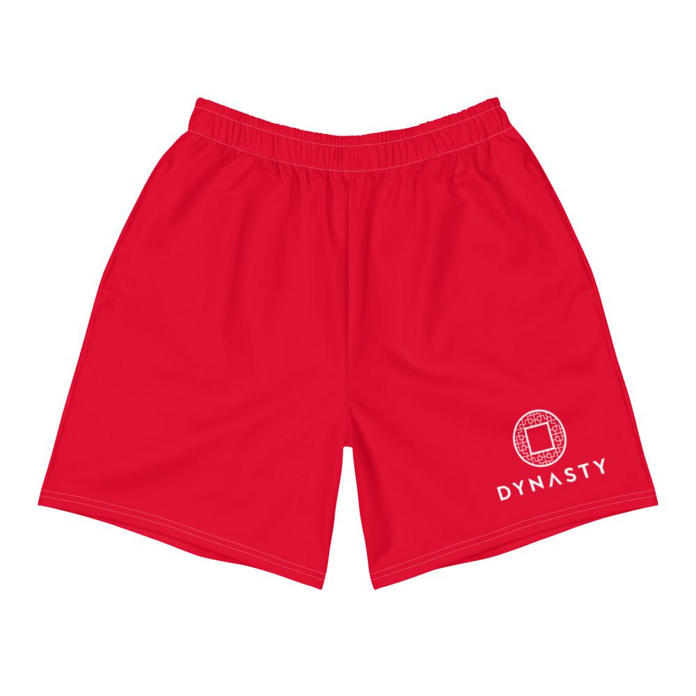 Dynasty Emblem Active Training Workout Shorts (Red)-Training Shorts - Dynasty Clothing MMA