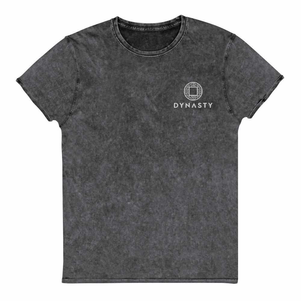 Dynasty Emblem Embroidered Denim T-Shirt-T-Shirts - Dynasty Clothing MMA
