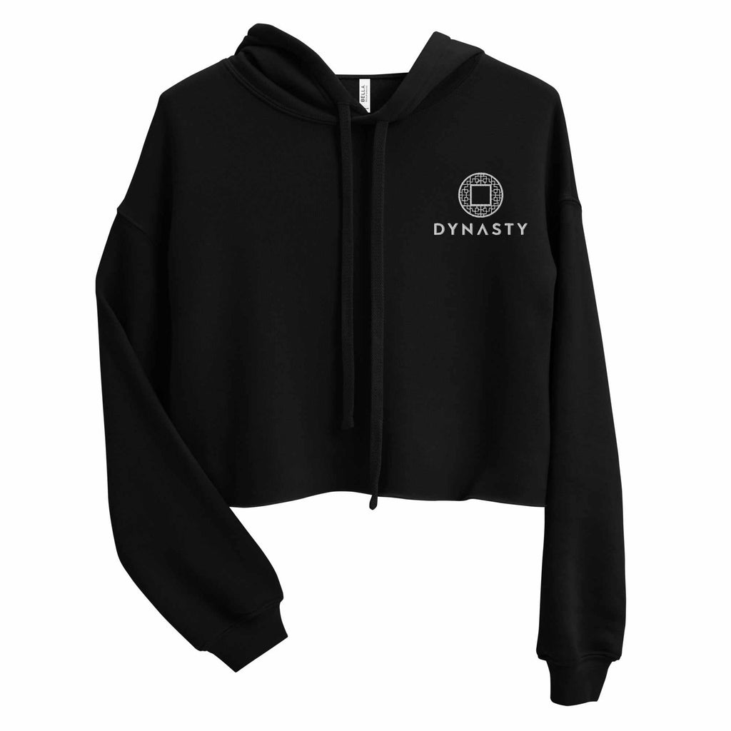 Dynasty Emblem Embroidered Women's Crop Hoodie-Hoodies / Sweaters - Dynasty Clothing MMA
