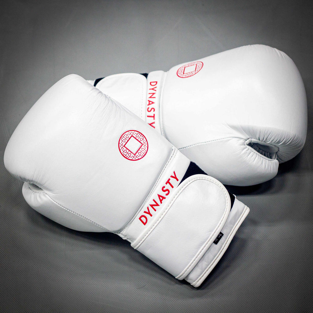 Dynasty Emperor 3 Boxing Gloves (White / Red)-Boxing Gloves - Dynasty Clothing MMA