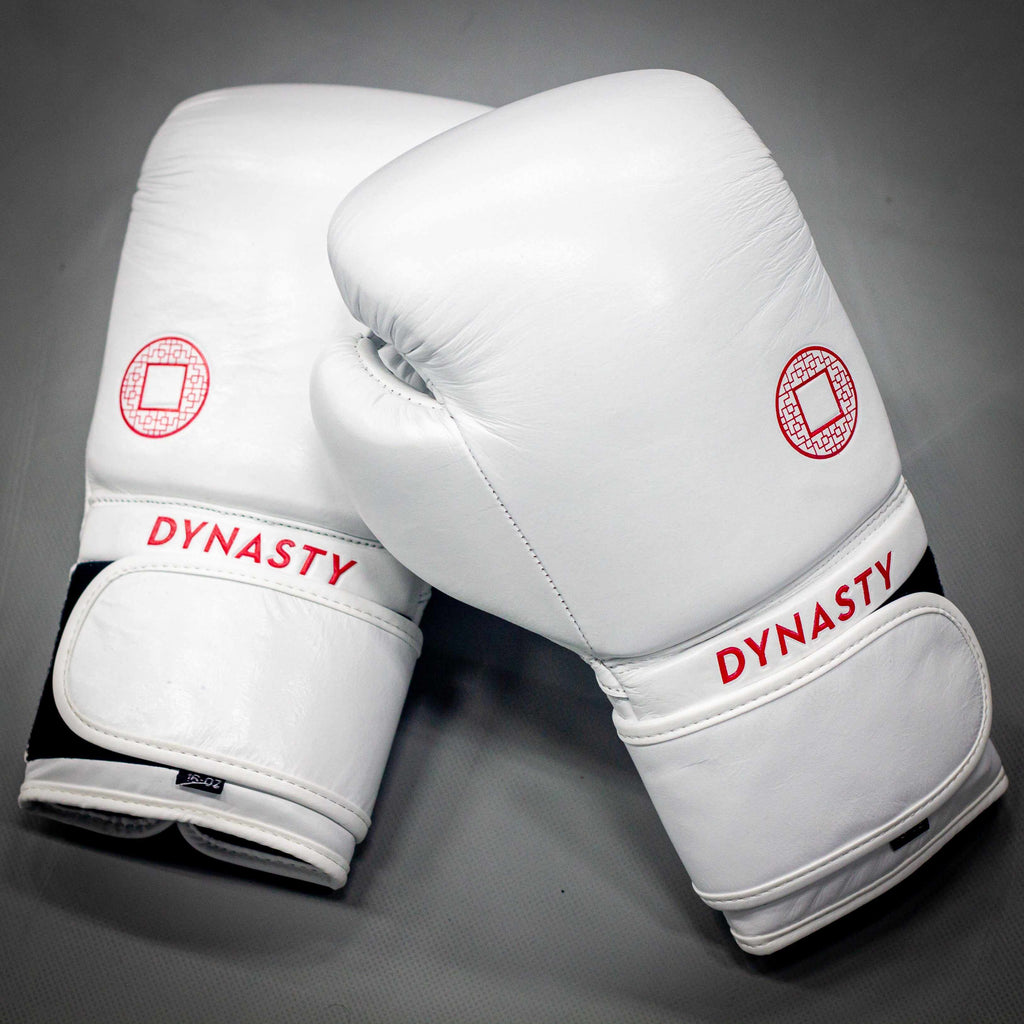 Dynasty Emperor 3 Boxing Gloves (White / Red)-Boxing Gloves - Dynasty Clothing MMA