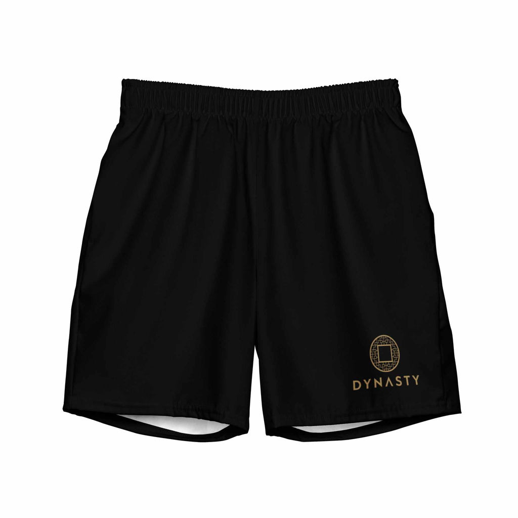 Dynasty Hybrid Emblem Board Shorts (Black / Gold)-Hybrid Shorts - Dynasty Clothing MMA
