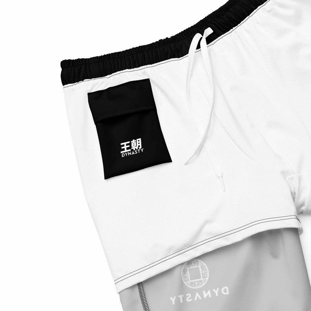 Dynasty Hybrid Emblem Board Shorts (Black)-Hybrid Shorts - Dynasty Clothing MMA