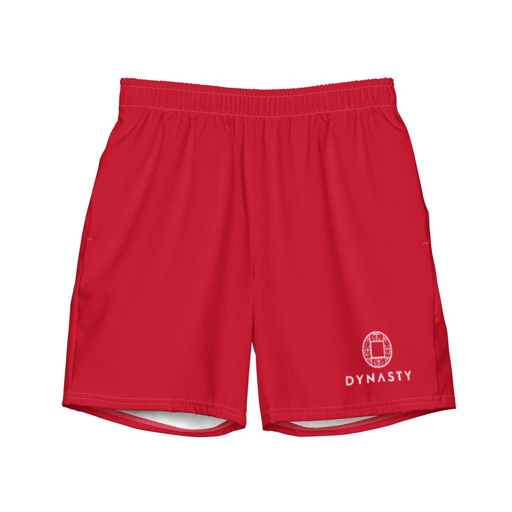 Dynasty Hybrid Emblem Board Shorts (Red)-Hybrid Shorts - Dynasty Clothing MMA
